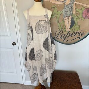 Artistic Gray and White Apron Dress